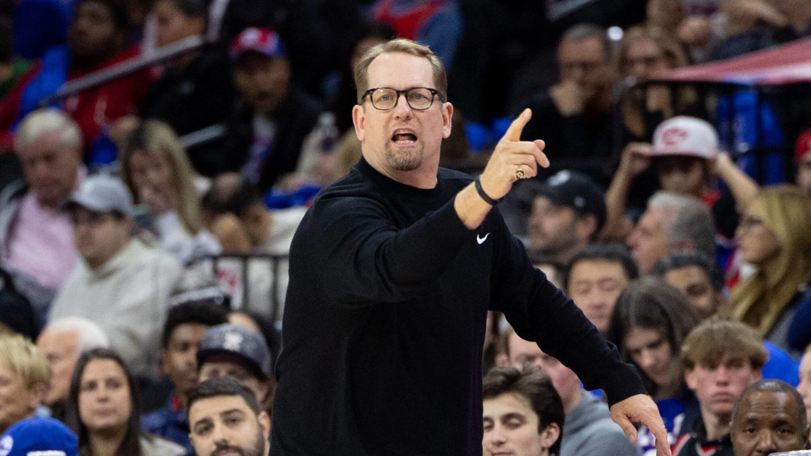 Nick Nurse speaking at a press conference