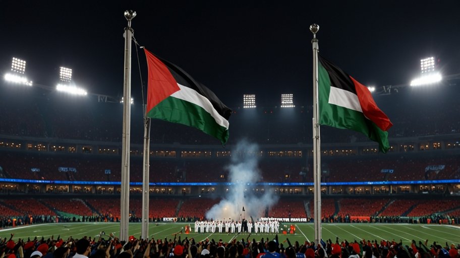 Super Bowl Halftime Show Sparks Controversy With Gaza And Sudan Flags